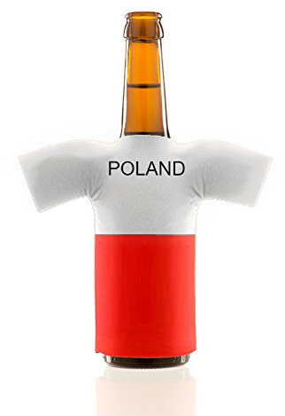 Flaschentrikot Polen - Flaschenkühler,Getränkekühler aus Neopren - Fanartikel und Partyspaß zum Grillen, Public Viewing und Feiern