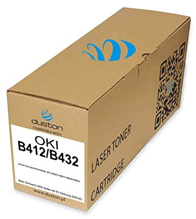 duston B412/B432, 45807102 Schwarz Toner kompatibel zu Oki B412 B412dn B432 B432dn B512 MB472 MB472 MB492 MB562