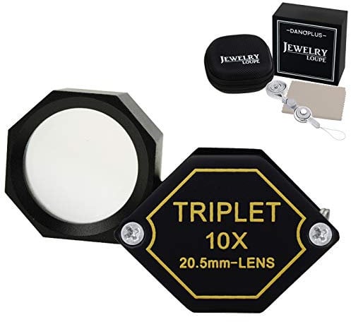 Juwelierslupe, 10-fache Vergrößerung Faltlupe Juwelier Diamant Lupe Lupe für Diamanten, Juweliere, Münzen, Briefmarken