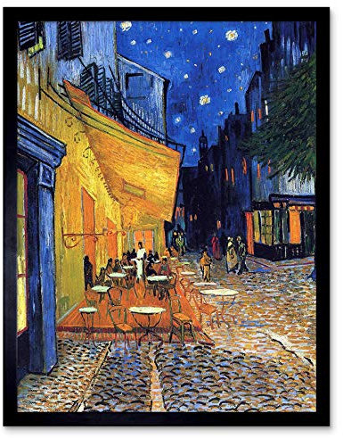 Wee Blue Coo Vincent Van Gogh Cafe Terrace Place Du Forum Arles 1888 Art Print Framed Poster Wall Decor Kunstdruck Poster Wand-Dekor-12X16 Zoll