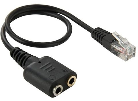 CABLEPELADO Cable Adaptador teléfono RJ9 Macho a 2X Jack de 3.5 mm | 1x TRS Jack 3.5mm Auricular + 1x TRS Jack 3.5mm micrófono | RJ9 4P4C | Conversor Auricular micrófono teléfonos IP de Cisco