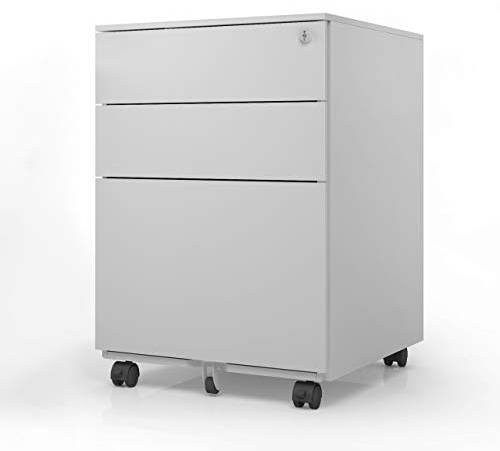 Triumph Furniture 3 Drawer Steel Mobile Pedestal - Silver