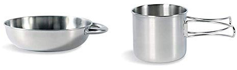 Tatonka Schale Bowl with Grip Transparent, 18 x 5 cm & Becher Handle Mug 600, transparent, 10 x 10.8 cm