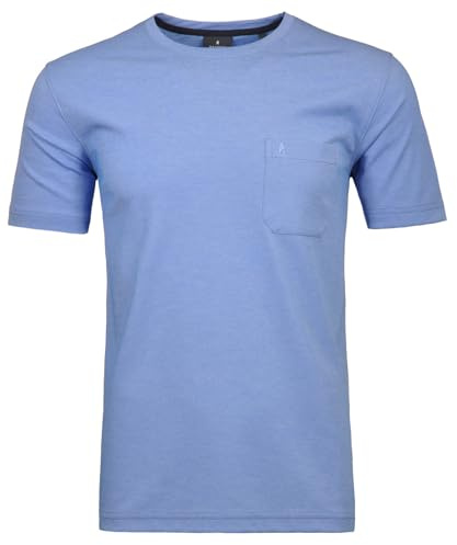 RAGMAN Herren Softknit T-Shirt Rundhals Blau-718, 3XL