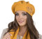 VIVISENCE Damen Baskenmütze Warm Und Gemütlich Wintermütze An Winter Und Herbst Warme Dick Strickmütze, Kopfbedeckung Eleganter Klassisch Mütze Für Frauen Modell 7007, Honig,Einheitsgröße