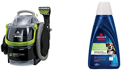 Bissell 15585 SpotClean Pet Pro Compact Portable Cleaner Titanium/Grey/Green & Pet Stain & Odor Formula | For Use With Our Spotclean & Spotclean Pro Products | 1085N