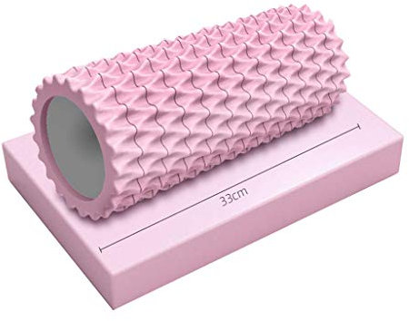 Tubayia EVA Schaumstoffrolle Faszienrolle Massagerolle für Yoga Pilates Faszientraining (Rosa - 33 x 13,5 cm)