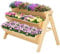 Outsunny 3 Tier Raised Beds for Garden, Wooden Planter Boxes with Clapboard and Hooks, 142L, 120 x 68 x 80cm