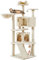 Yaheetech Cat Tree, 144.5cm Multi-level Cats Climbing Tower w/Sisal Scratching Posts/2 Condos＆Dangling Balls,Kitten Activity Centre Pet Play House, Beige