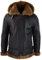 TruClothing.com Herren Lederjacke 100% Echtleder Schwarz Schaffell mit Kapuze Aviator Piloten Design Vintage Schafsleder Jacke