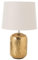 Baroni Home Lampe de Chevet avec boîte à chapeaux en Tissu et la Base en Céramique, Lampe de Table Abat-jour avec Interrupteur, Lumière du Jour, Lampe de Burau, Cylindrique Or, 20x20x37 cm