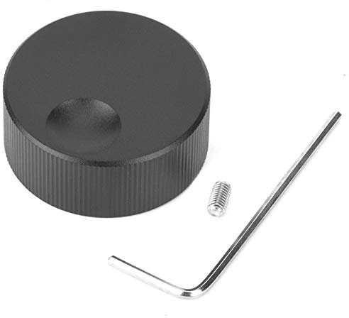 Kuuleyn Lautstärkeregler Potentiometerknopf für Lautsprecher-Lautstärkeregler 32x13mm Schwarz gebürstetes Vollaluminium Lautstärkeregler für 6mm Potentiometer