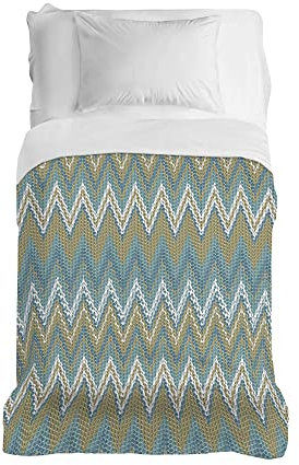PENSIERI DELICATI Tagesdecke 220 x 280 cm, Einzeltuch 100% Baumwolle Pique, Ideal Zum Thema Wohnen, Decke Salva Bett Einzelnes Maxi, Fantasie Stachel Grün, 100% Made in Italy