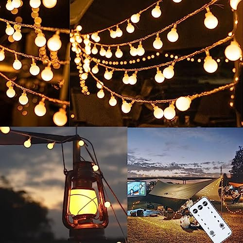 Luci LED a Batteria, Catena Luminosa 10M 100 Led 8 Modalità per Esterni, Feste, Natale, decorazione di nozze, Matrimonio, DIY, Festa, Bianco Caldo
