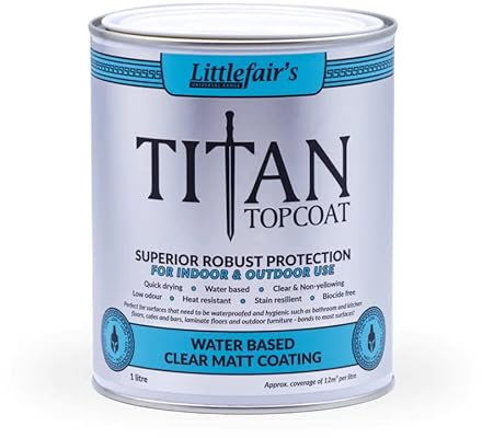 Littlefair's Clear Varnish 1ltr / Matt - Varnish for Wood Indoor & Outdoor - Waterproof Protection & Easy Apply Water Based Polyurethane - Clear Top Coat for Furniture Paint On - Wipe On Polyurethane