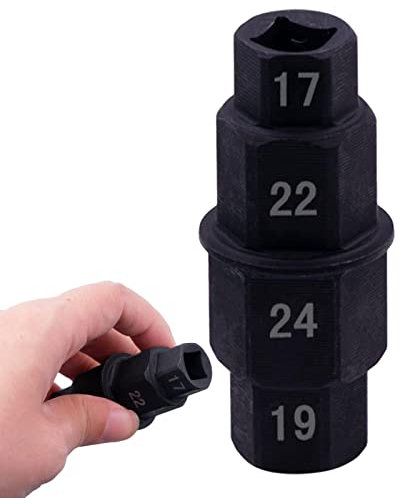 Joyivike Clé d'roue | Clé à Broche Roue Moto,Out réparation à Douille hexagonale pour Roue Moto, 17 mm, 19 mm, 22 mm, 24 m