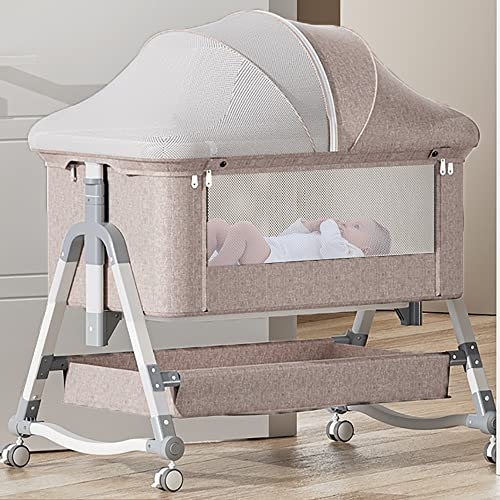 Babywippe,Babybett,Beistellbett,stubenwagen,babywiege,Bettumrandung Baby Bett,Boxspringbett,mit Aufbewahrungskorb Zubehör,5° Antispuckmodus,10° Schlafmodus schütteln,für Säuglinge/Neugeborene/Haustier
