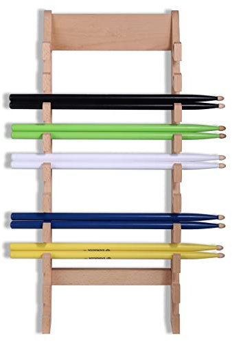 Support de baguettes de batterie en bois pour affichage mural, accessoires de chambre de tambour, décoration et cadeaux pour batteur, peut contenir 10 ensembles