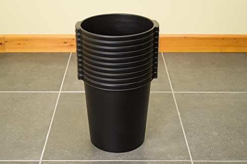 Jalema by Djois Re-Solution Round Stackable Wastepaper Bin, 330mm x 315mm, 18 litres, Black (Pack of 10)
