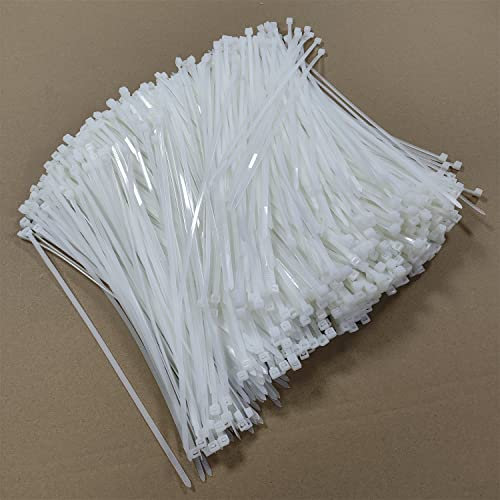 Zip Ties 1000 pcs 12 inch Cable Zip Ties Heavy Duty, Premium Plastic Wire Ties with 50 LBS Tensile Strength, UV Resistant Cable Ties, Self-Locking White Nylon Tie Straps (12 inch 1000 pcs, White)