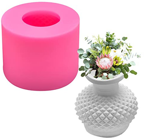 Vase Moule Silicone Resine Epoxy, DAWRIS Pot de Fleurs Moule en Silicone Bouteille pour Résine époxy Bougie à Bulles, Moule Jesmonite Resine Epoxy Moule Silicone pour Décoration Maison DIY, 6.5x5cm