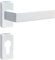 Gedotec Schmalrahmen-Drückergarnitur Aluminium | 1 Set Türbeschlag Türgriff Zimmertür auf schmal-Rosette | PZ - Zylinder | Drücker-Paar weiß | PUSH 1317 | Türgarnitur inkl. Befestigungsmaterial