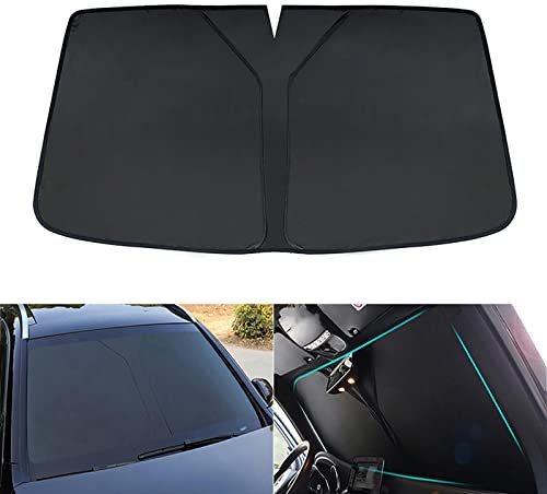 Passend für Mitsubishi Outlander 7-Sitzer 2013–2021, Auto-Windschutzscheiben-Sonnenschutz, faltbarer Windschutzscheiben-Schirm, schwarze Auto-Windschutzscheibe, einfach zu bedienen
