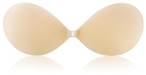 MUNSKT Adhesive Backless Bra, Invisible Strapless Push Up Bra, Skin Friendly Washable Reusable Soft Lightweight for Evening Dresses