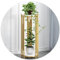 LIGUOYI Blumentopfhalter Platzsparend 2 Ebenen Indoor Blumenregal Pflanzenregal Höhe 50cm 70cm 90cm Blumentopf Ständer, Oberfläche Aus Marmor Rund, Metall Pflanzenständer Schwarz Gold