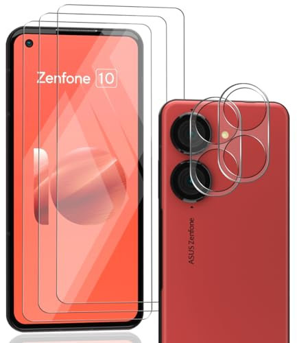 Zerrshoo Schutzfolie für ASUS Zenfone 10 für Panzerglas, mit ASUS Zenfone 10 Schutzfolie und Kamera Glasfolie, 3+2 Stück, 9H Anti-Kratzen HD Klar Panzerfolie für ASUS Zenfone 10