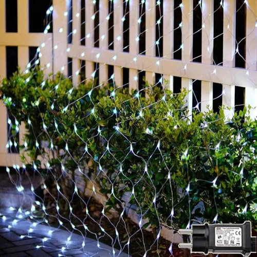 Redefun 3m x 2m Rete di Luci Albero di Natale, 200 LED Rete Luminosa da Esterno, 8 Modalità con Timer,Impermeabile Catene Luminose per Feste Casa Balcone Giardino Parete Matrimoni Deco(Bianco Freddo)