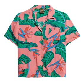 Superdry Damen Beach Resort Hemd Pink Paradies 40