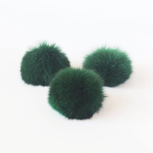 SYSUII 20 Stück 9CM Kunstfell Pompon,Kunstfell Bommel Fellbommel für Mützen Tasche Taschenanhänger Schlüsselanhänger Fellbommel DIY Fell Pom Poms für Damen Mädchen Schuhe Anhängern Dekoration -Grün