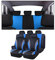 Adunsiaoto 9 Stück Universal Komplettes Set Sitzschoner Auto, Autositzbezüge, Autositzbezüge Vorder und Rücksitzbezüge, mit den Meisten Autos, Limousinen(Blau)