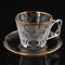 ABKAKRISTAL Set for 6 Helena White Color Coffee Mugs-Tea Glasses Set with Saucers