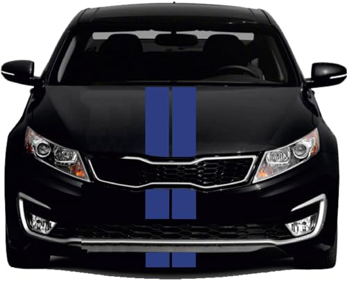 INDIGOS UG - Bandes Viper – M206 mat – 2 bandes bleu roi – 400 x 15 cm – le classique – avec film de transfert – Tuning – Viper – Bandes de course automobile – Bandes décoratives