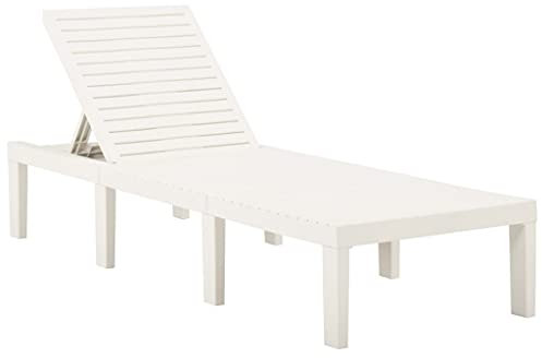 KTHLBRH Sonnenstuhl Strandliege Gartenliege Outdoor-Liege Sonnenliege Kunststoff Weiß für Gärten, Pools, Terrassen