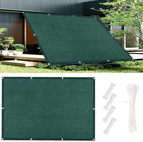 DANWU Balkon Sichtschutz Ohne Bohren 50 x 250 cm Seitenmarkise Schnelltrocknend Und Reißfest Leichte Montage & Stabiler für Balkon Garten im Freien, Dunkelgrün
