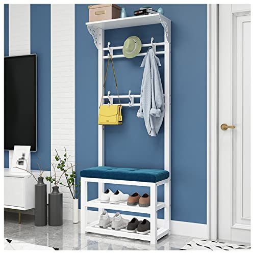 Portemanteau Prte-Manteau entrée Porte-vêtements Portemanteaux Murale Porte Bambou Perroquet Blanc Bain Forme d’Arbre Vintage Étagère Patère Bois métallique Alliage d'aluminium Amovibles rou