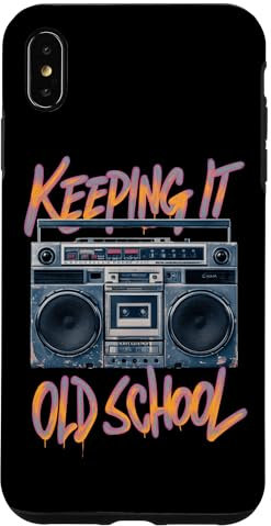 Hülle für iPhone XS Max Keeping It Old School Retro-Boombox im Vintage-Look
