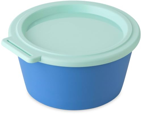 Koziol NORA BOX 700 ml | Frischhaltedose mit Deckel bruchfest auslaufsicher | biozirkulärer Kunststoff spülmaschinen- & gefriergeeignet melaminfrei | Küche Camping Picknick (strong blue/sweet green)