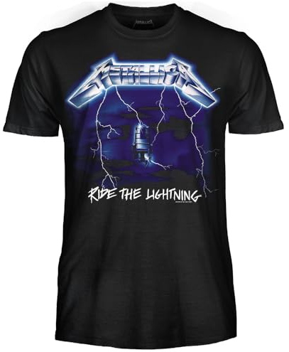 Metallica Ride The Lightning T-Shirt, offizielles Rock-T-Shirt, Heavy Metal, Unisex-Trikot für Erwachsene und Jungen.