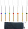 FeiFanChoice 7 PCS Rainbow Marshmallow Toasting Forks, Extendable Barbecue Forks for Hot Dog Bonfire BBQ Smores Skewers