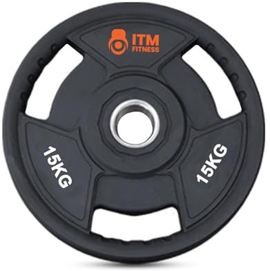 InTheMarket - Olympische Hantelscheiben aus Urethan - Langlebiges, geräuscharmes Design für Krafttraining, Gewichtheben und Heim-Fitnessstudio - Mehrere Gewichte erhältlich (15 kg)