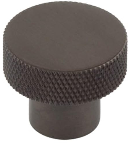 Loops 30mm Dark Bronze Cupboard Knob - Elegant Diamond Knurled Design - Kitchen Cabinet Knob