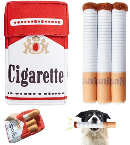 XIEXIESHER Hundezigaretten Spielzeug, Giggle Zigaretten Hundespielzeug, Zigaretten Spielzeug Hund, Cigarette Dog Toy, interaktives Spielzeug für kleine, mittelgroße und große Hunde