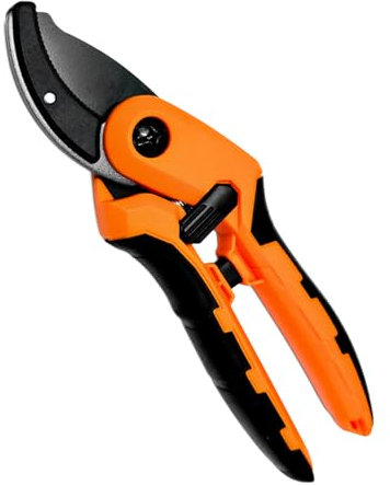 Heavy-Duty Garden Anvil Secateurs – Precision Pruning Shears with Ergonomic Non-Slip Handle, Hardened Steel Blade, and Safety Lock – Ideal for Dry Wood and Tough Stems