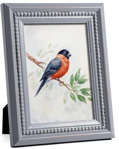 Afuly Bilderrahmen 13x18 Picture Frame Modern Vintage Holz Grau Perlen Fotorahmen Rustikal Photo Frame Tisch Desktop Din Wanddeko Geburstage Jahrestag Geschenke Für Frauen Eltern Couple Famili Freunde