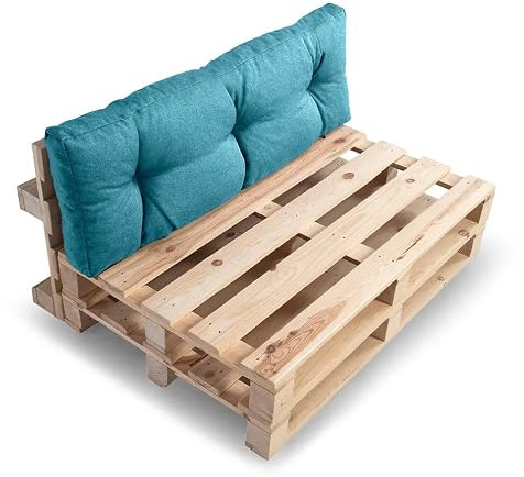 Gutekissen® Palettenkissen Set – Sitzkissen für Europaletten – Gefüllt mit Granuliertem Poulirette-Schaum NPPI – Rückenlehne 120x40, Türkis