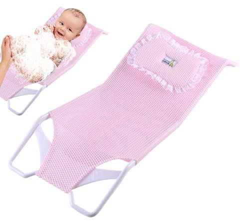 Red de soporte para asiento de baño de bebé, cojín de malla para bañera de bebé, cómodo y transpirable, alfombrilla de ducha para recién nacidos de 0 a 6 meses